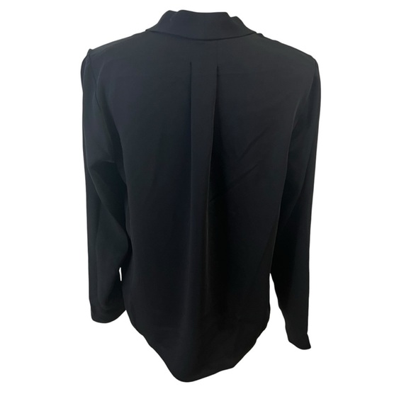Aritzia Babaton Akira Power Blouse Long Sleeve V-neck Black Size Medium *Flawed* - Picture 6 of 13